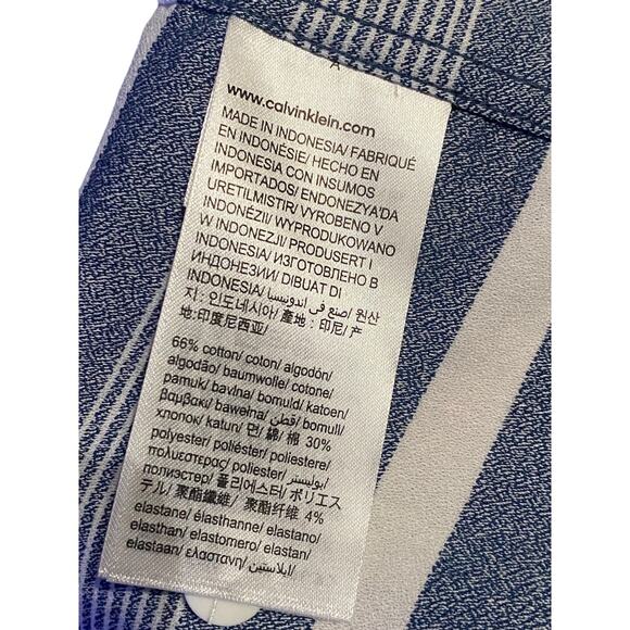 Calvin Klein Blue Striped Button Down Shirt XXL - Picture 4 of 4